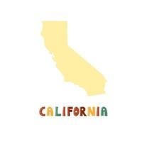coleção dos EUA. mapa da califórnia - silhueta amarela vetor