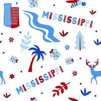 coleção dos EUA. ilustração em vetor de tema mississippi. símbolos de estado