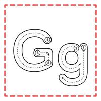 alfabeto rastreamento g e g ilustração vetor