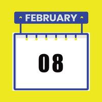 fevereiro 08 calendário diariamente ícone data-mês Projeto vetor