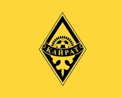 Kairat almaty clube símbolo logotipo Cazaquistão liga futebol abstrato Projeto vetor ilustração com amarelo fundo