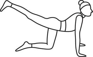 simples vetor ilustração do ekapada marjariasana, saudável estilo de vida, ioga asana, Esportes, rabisco e esboço