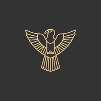 ai gerado horus mono linha logotipo ícone Projeto modelo.eagle, linha, plano vetor ilustração.