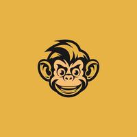 ai gerado macaco cabeça logotipo vetor de modelo