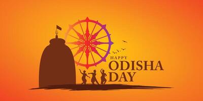 feliz Odisha dia saudações projetos. comemora a formação do a indiano Estado do odisha. feliz Odisha divas, utkal divas, hindi tipografia tradução feliz Odisha divas dentro indiano Estado vetor