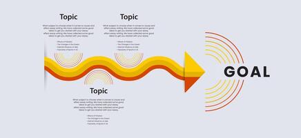 alcançando seta passos para a meta, oportunidade, e sucesso infográfico modelos Projeto. usava dentro o negócio e finança processo do fluxos de trabalho vetor, ilustração vetor