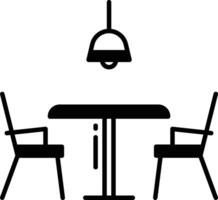restaurante mesa glifo e linha vetor ilustração