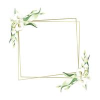 quadro, Armação com branco lírio flores vetor