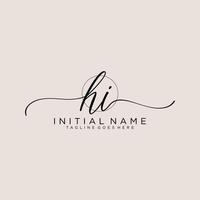 inicial Oi feminino logotipo coleções modelo. caligrafia logotipo do inicial assinatura, casamento, moda, joalheria, butique, floral e botânico com criativo modelo para qualquer companhia ou negócios. vetor