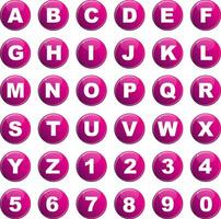 alfabeto botões - Rosa vetor
