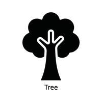 árvore vetor sólido ícone Projeto ilustração. natureza e ecologia símbolo em branco fundo eps 10 Arquivo