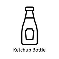 ketchup garrafa vetor esboço ícone Projeto ilustração. cozinha e casa símbolo em branco fundo eps 10 Arquivo