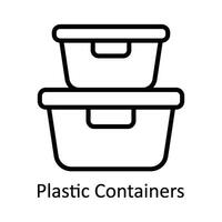 plástico containers vetor esboço ícone Projeto ilustração. cozinha e casa símbolo em branco fundo eps 10 Arquivo