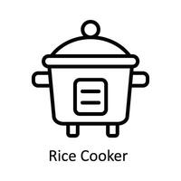 arroz fogão vetor esboço ícone Projeto ilustração. cozinha e casa símbolo em branco fundo eps 10 Arquivo