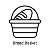 pão cesta vetor esboço ícone Projeto ilustração. cozinha e casa símbolo em branco fundo eps 10 Arquivo