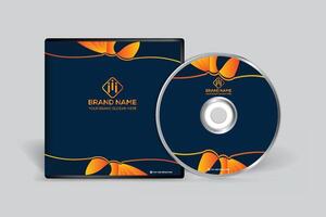 laranja elegante corporativo CD cobrir Projeto vetor