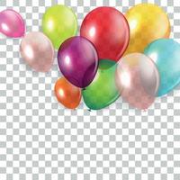 conceito brilhante feliz aniversário com balões isolados em fundo transparente. ilustração vetorial vetor