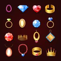 Conjunto de ícones de joias vetor