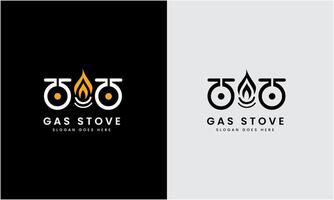 gás queimador ícone, cozinha gás forno, cozinhando instruções glifo ícone, forno linha ícone, fogo gás fogão ícone logotipo Projeto volta círculo símbolo fogo chama logotipo Projeto Ideias vetor