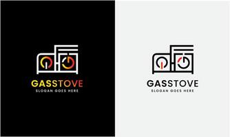 gás queimador ícone, cozinha gás forno, cozinhando instruções glifo ícone, forno linha ícone, fogo gás fogão ícone logotipo Projeto volta círculo símbolo fogo chama logotipo Projeto Ideias vetor