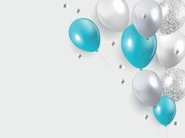 Ilustração lustrosa do vetor do fundo dos balões do feliz aniversário