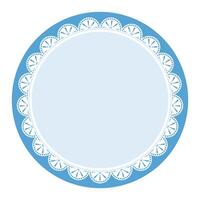 simples clássico azul círculo forma com decorativo volta padrões Projeto vetor