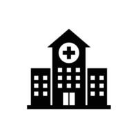 hospital construção plano ícone. hospital ícone Projeto modelo vetor