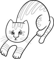 engraçado desenho animado gato ou gatinho quadrinho animal personagem coloração página vetor