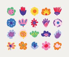 colorida floral clipart coleção vetor