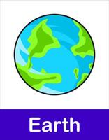 planeta terra em branco fundo do solar sistema dentro espaço. planeta ilustração elementos para Educação e de outros finalidades vetor