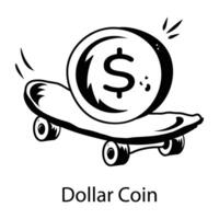moeda de dólar na moda vetor