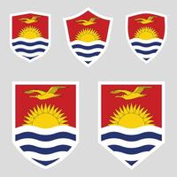 conjunto do Kiribati bandeira dentro escudo forma quadro, Armação vetor