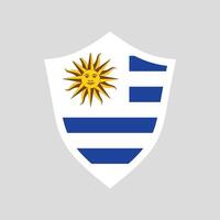 Uruguai bandeira dentro escudo forma quadro, Armação vetor
