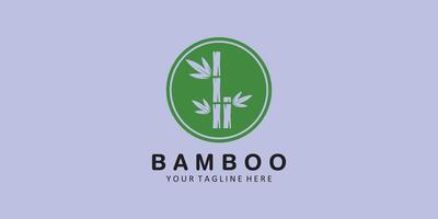 bambu logotipo com emblema ícone projeto, minimalista bambu ilustração verde bambu árvore Projeto. bambu haste logotipo tipo vetor