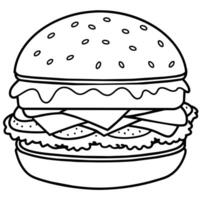 hamburguer com queijo ilustração para de dar água na boca desenhos vetor