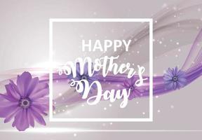 feliz dia das mães bonito fundo com flores. ilustração vetorial vetor