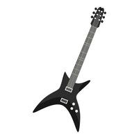 Preto elétrico guitarra com uma distintivo corpo forma, isolado em uma branco fundo vetor