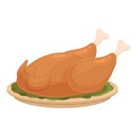 gráfico do uma delicioso assado frango em uma placa, perfeito para relacionado à alimentação desenhos vetor