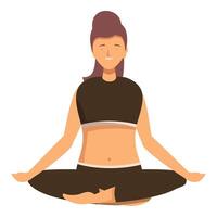 sereno mulher praticando ioga meditação vetor