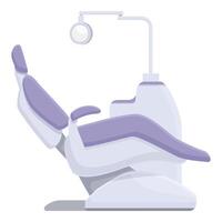 ilustração do uma lustroso, contemporâneo dental cadeira dentro uma clínica configuração vetor