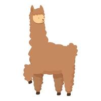 digital ilustração do uma bonitinho, marrom, desenho animado alpaca em uma branco fundo vetor