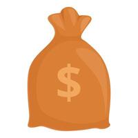 simples ilustração do a laranja dinheiro saco com uma dólar placa símbolo, isolado em uma branco fundo vetor