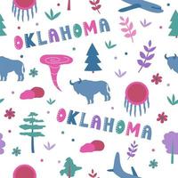 coleção dos EUA. ilustração em vetor do tema oklahoma. símbolos de estado