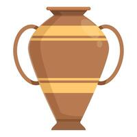 plano Projeto ilustração do uma clássico Antiguidade cerâmico vaso com dourado acentos vetor