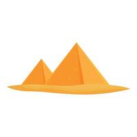 brilhante e simples ilustração do laranja pirâmides dentro uma deserto configuração vetor