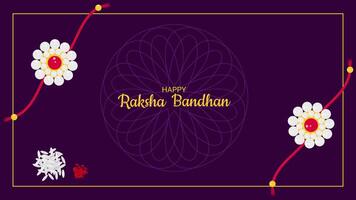 feliz raksha bandhan indiano festival rakhi bandeira. rakha Sombrio fundo decorado mandala. cumprimento cartão convite Projeto rede Projeto. ilustração. vetor