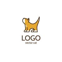 gengibre gato logotipo Projeto conceito. simples felino símbolo dentro desenho animado estilo e texto isolado em branco fundo vetor