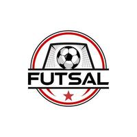 a emblema logotipo vitrines uma futebol bola e trave vetor