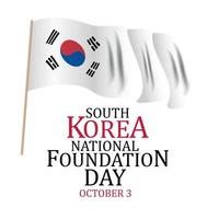 3 de outubro república da coreia do sul, dia da fundação de 2018. ilustração vetorial vetor