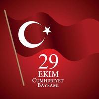 29 ekim cumhuriyet bayraminiz. tradução. 29 de outubro, dia da República, Turquia. ilustração vetorial vetor